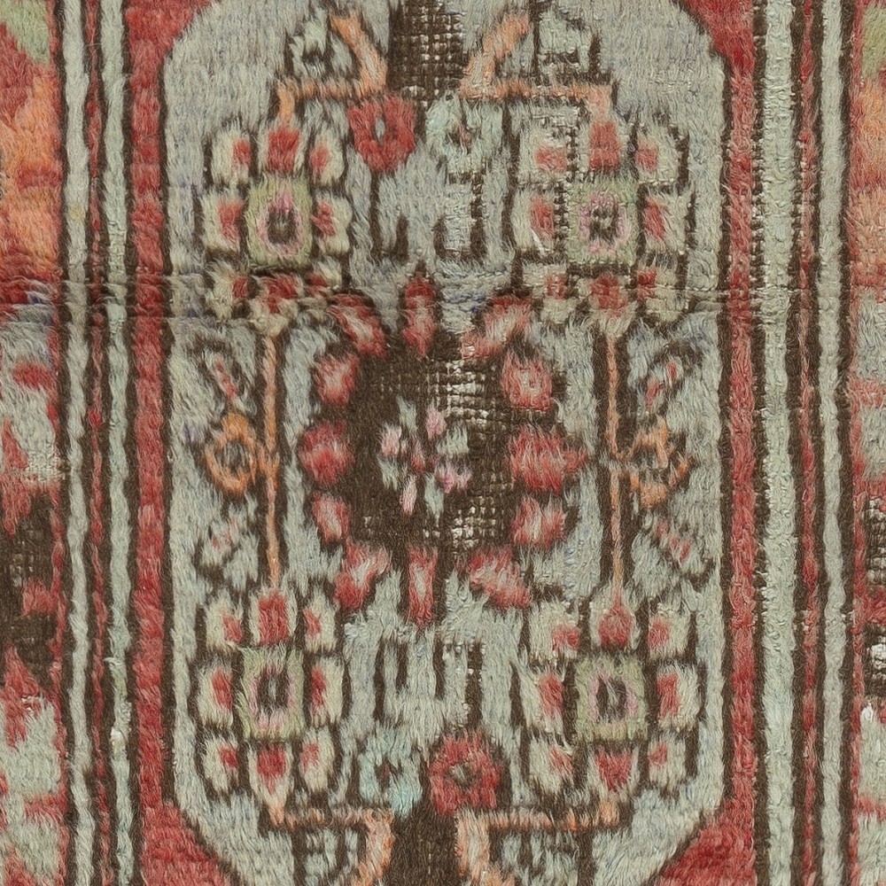 Vintage Scatter Rug, circa 1950, Wool Hand Knotted Turkish Doormat