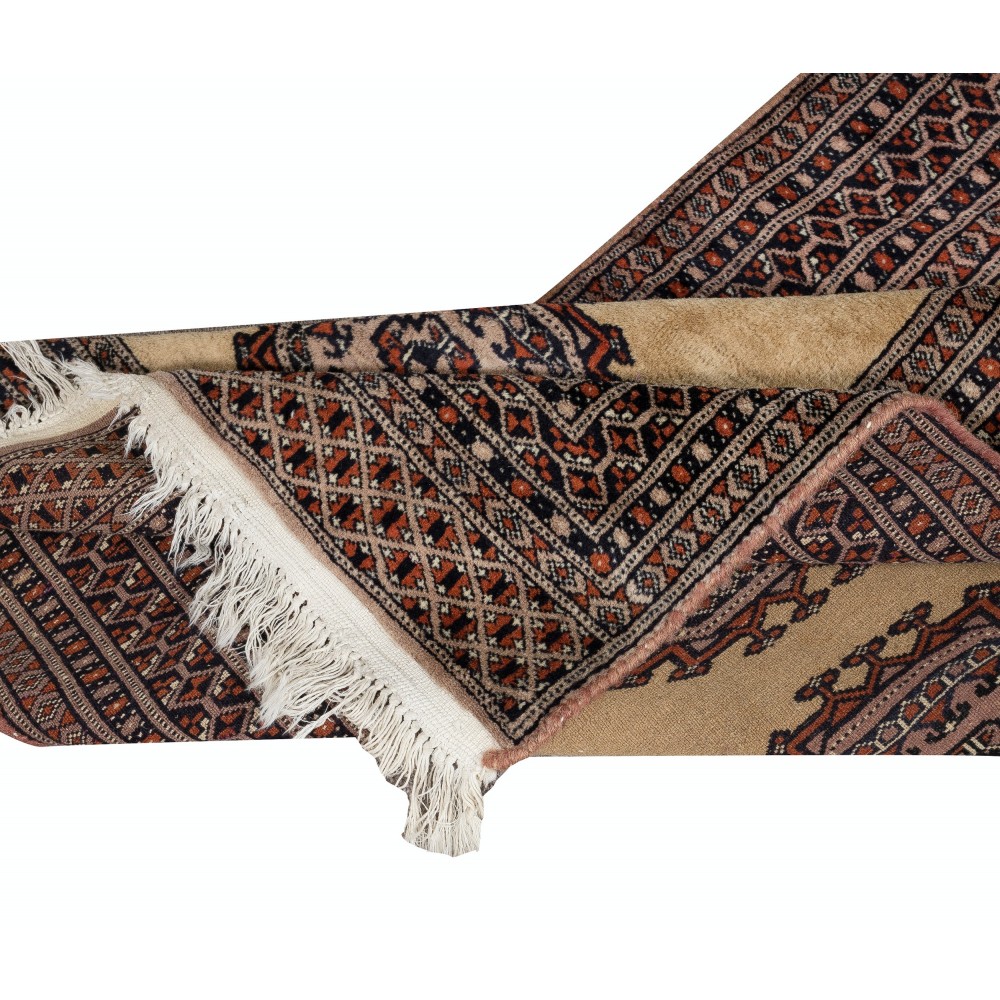 Fine Vintage Afghan Runner Rug, Wool pile on cotton foundation.