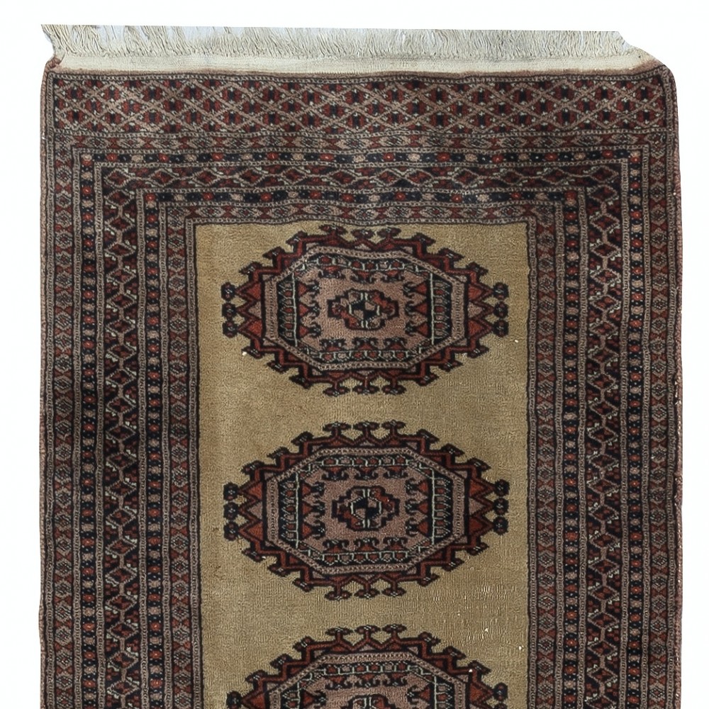 Fine Vintage Afghan Runner Rug, Wool pile on cotton foundation.