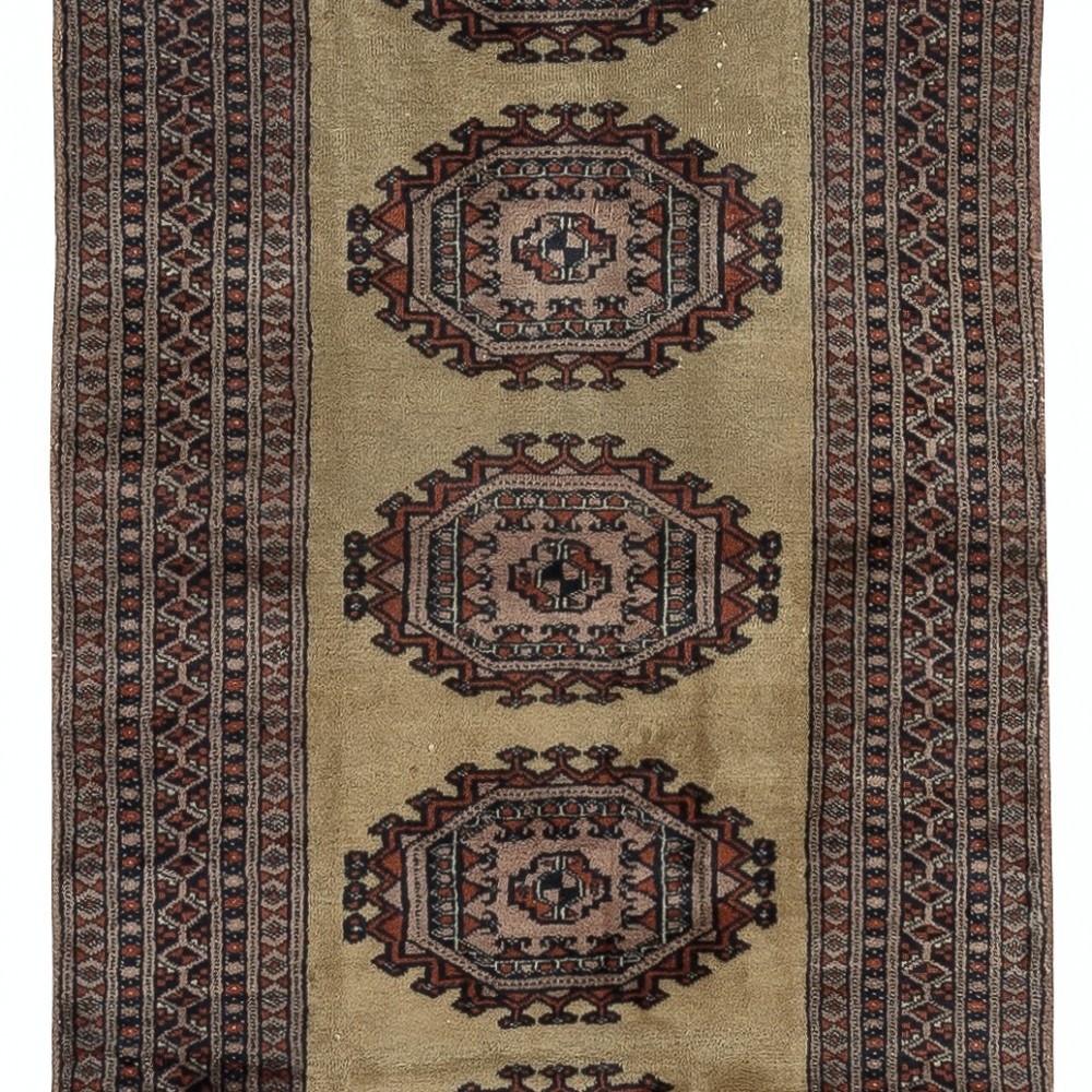 Fine Vintage Afghan Runner Rug, Wool pile on cotton foundation.
