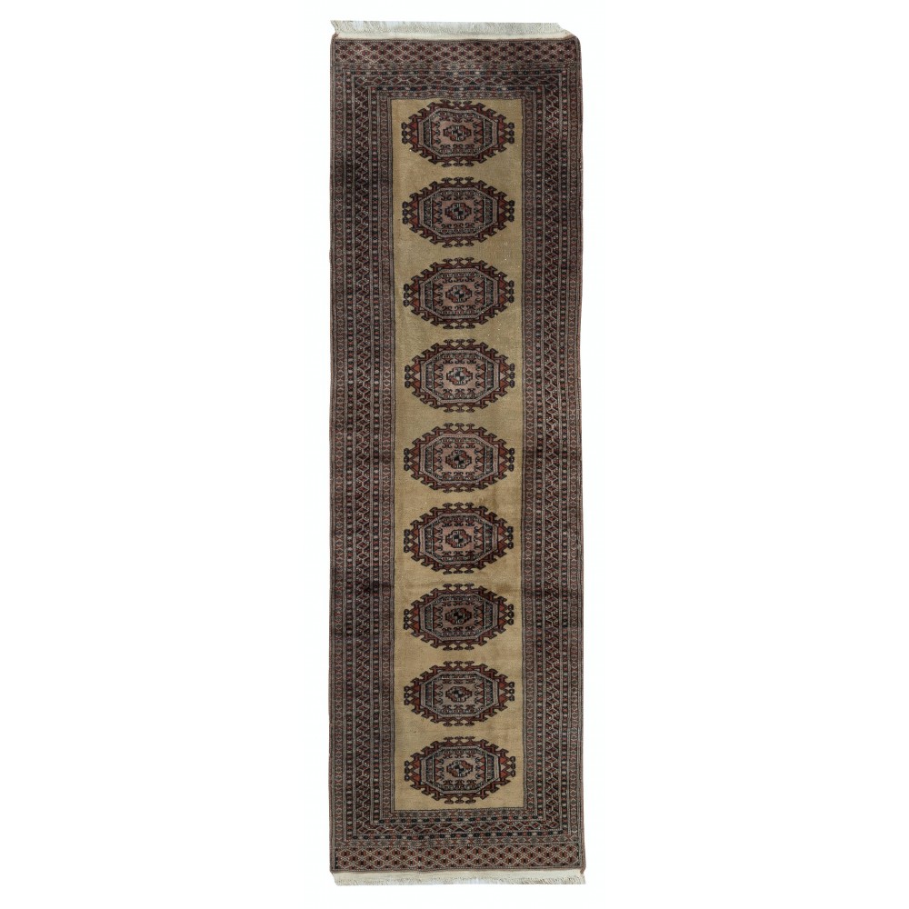 Fine Vintage Afghan Runner Rug, Wool pile on cotton foundation.