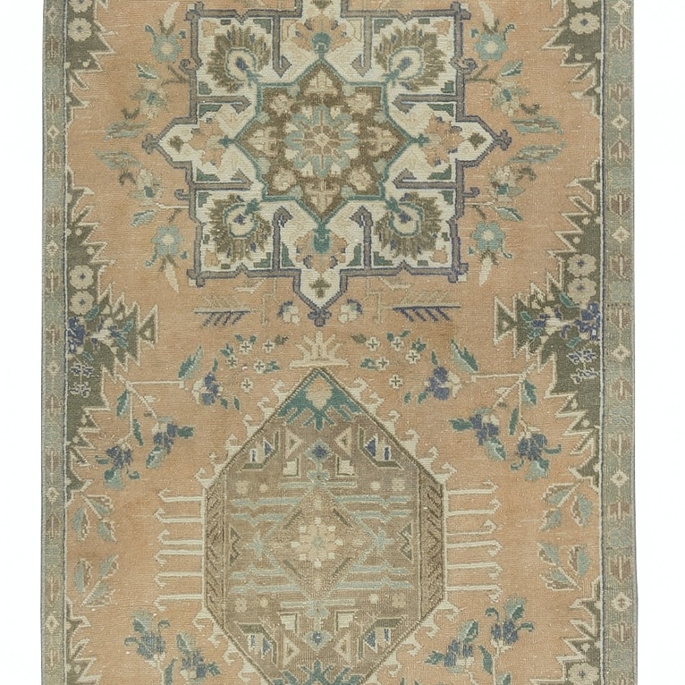 Vintage Runner Rug for Kitchen. Handmade Hallway Rug. Narrow Stair Rug. Corridor Rug. 100% Wool