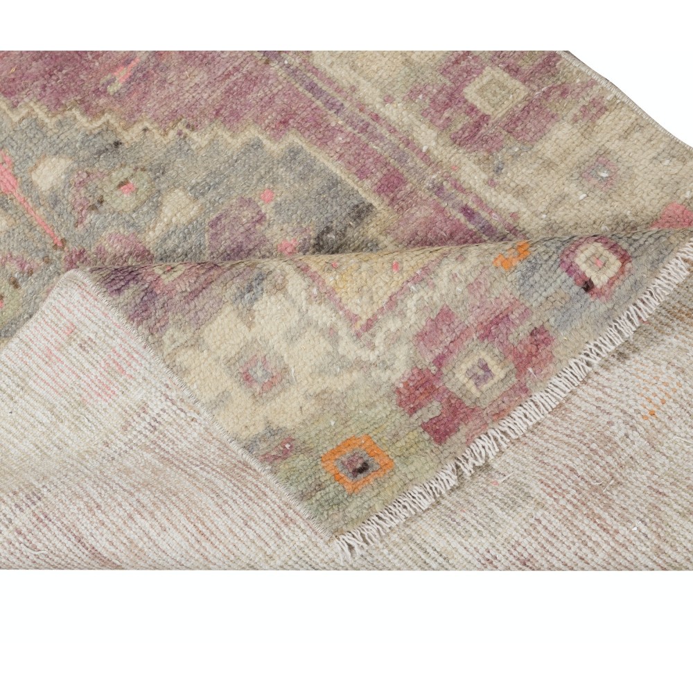 One of a pair Vintage Handmade Scatter Rug. Turkish Accent Rug. Decorative Door Mat