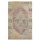 One of a pair Vintage Handmade Scatter Rug. Turkish Accent Rug. Decorative Door Mat