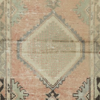 Vintage Turkish Accent Rug, Unique Door Mat, Handmade Kitchen Rug