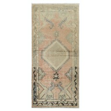 Vintage Turkish Accent Rug, Unique Door Mat, Handmade Kitchen Rug