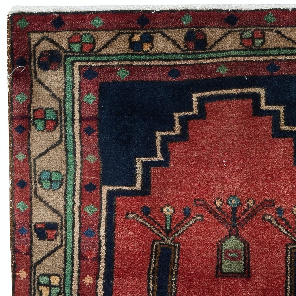 Handmade Turkish Prayer Rug. Ramadan Gift. Vintage Red Prayer Mat