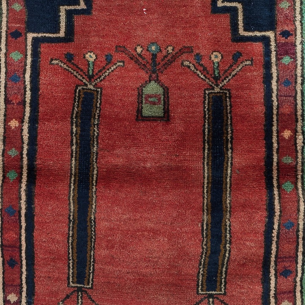 Handmade Turkish Prayer Rug. Ramadan Gift. Vintage Red Prayer Mat