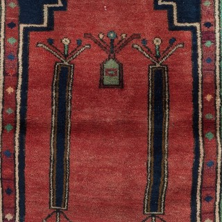 Handmade Turkish Prayer Rug. Ramadan Gift. Vintage Red Prayer Mat