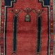 Handmade Turkish Prayer Rug. Ramadan Gift. Vintage Red Prayer Mat