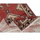 Traditional Vintage Handmade Turkish Accent Rug in Red and Beige Color