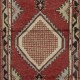 Traditional Vintage Handmade Turkish Accent Rug in Red and Beige Color
