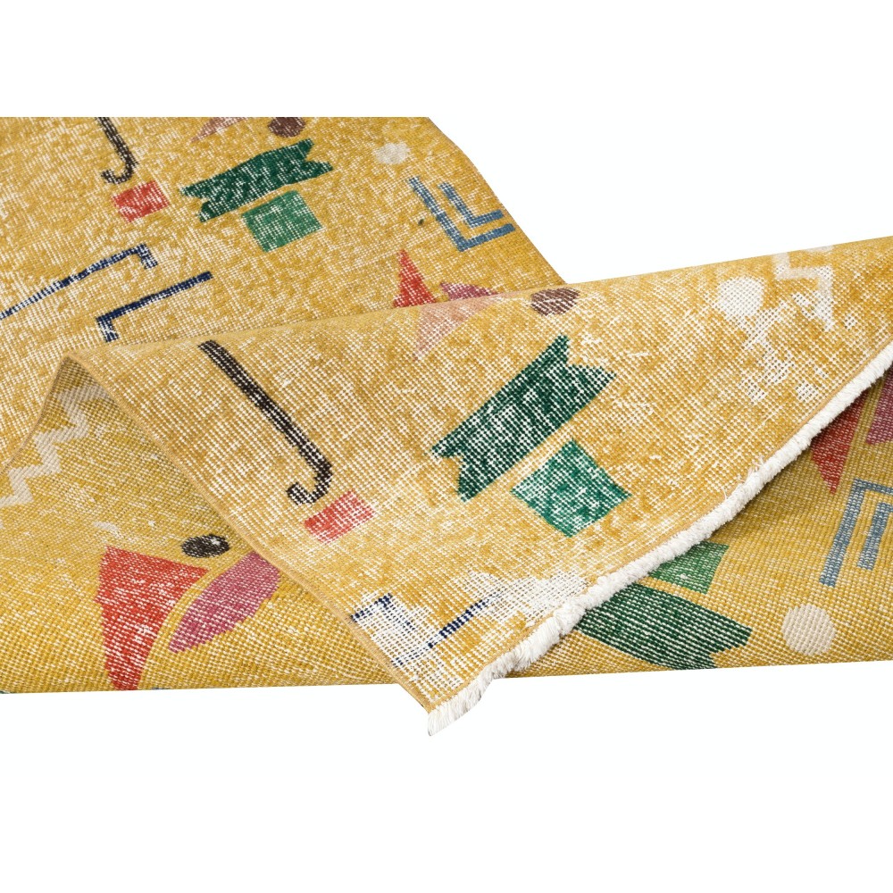 One of a pair of Rare Mid-Century Modern Rug Runners designed by late Artist Zeki Muren
