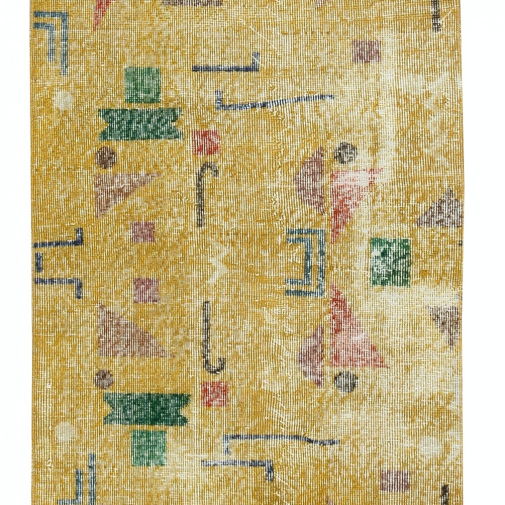One of a pair of Rare Mid-Century Modern Rug Runners designed by late Artist Zeki Muren