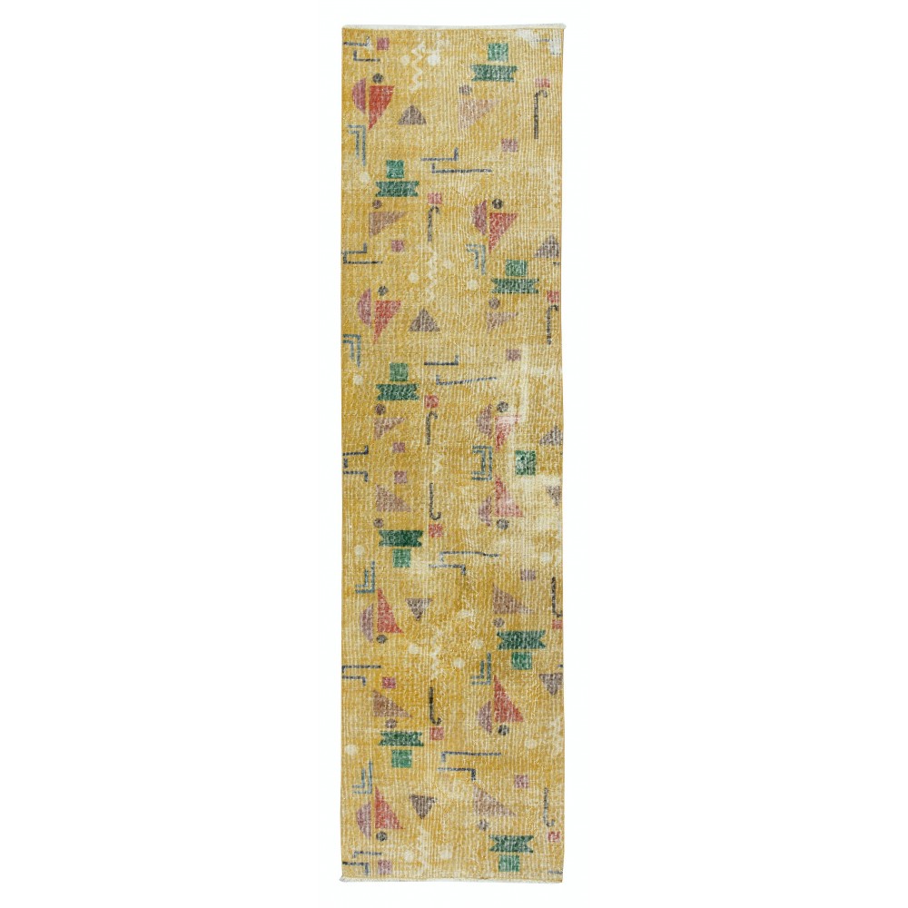 One of a pair of Rare Mid-Century Modern Rug Runners designed by late Artist Zeki Muren