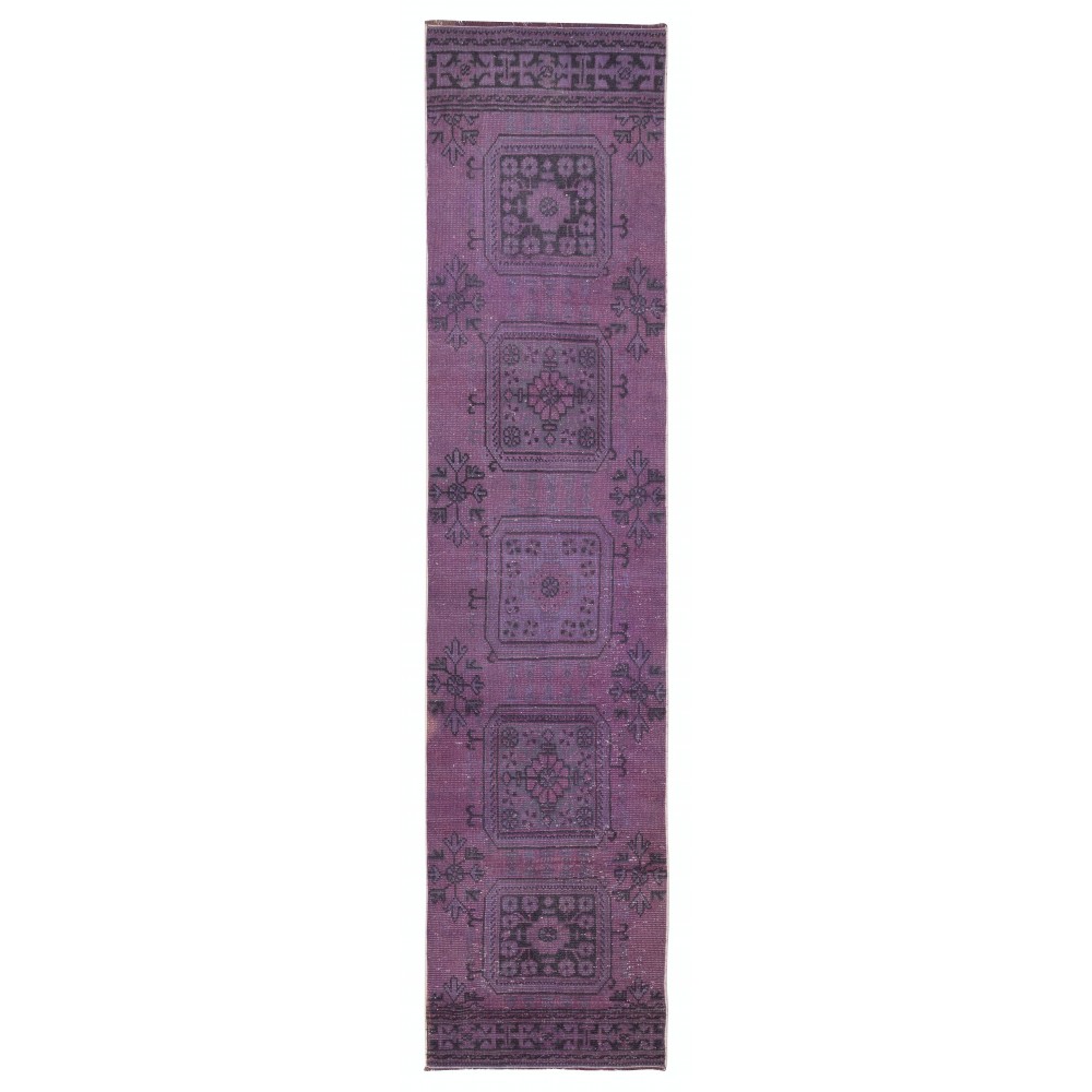 Handmade Hallway Runner. Kitchen Rug. Corridor Rug. Purple Color Stair Rug