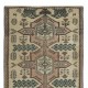 Vintage Handmade Turkish Wool Narrow Runner Rug for Hallway Decor