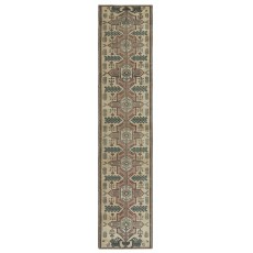 Vintage Handmade Turkish Wool Narrow Runner Rug for Hallway Decor
