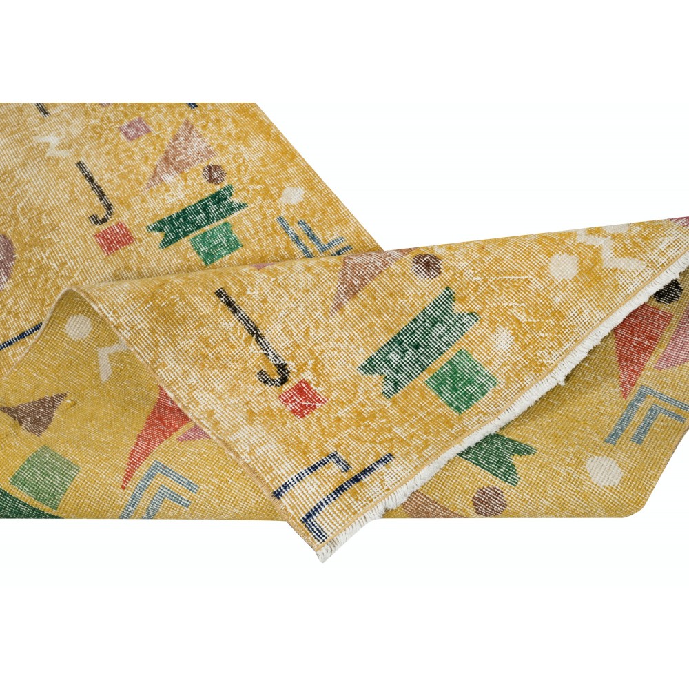 One of a pair of Rare Mid-Century Modern Rug Runners designed by late Artist Zeki Muren