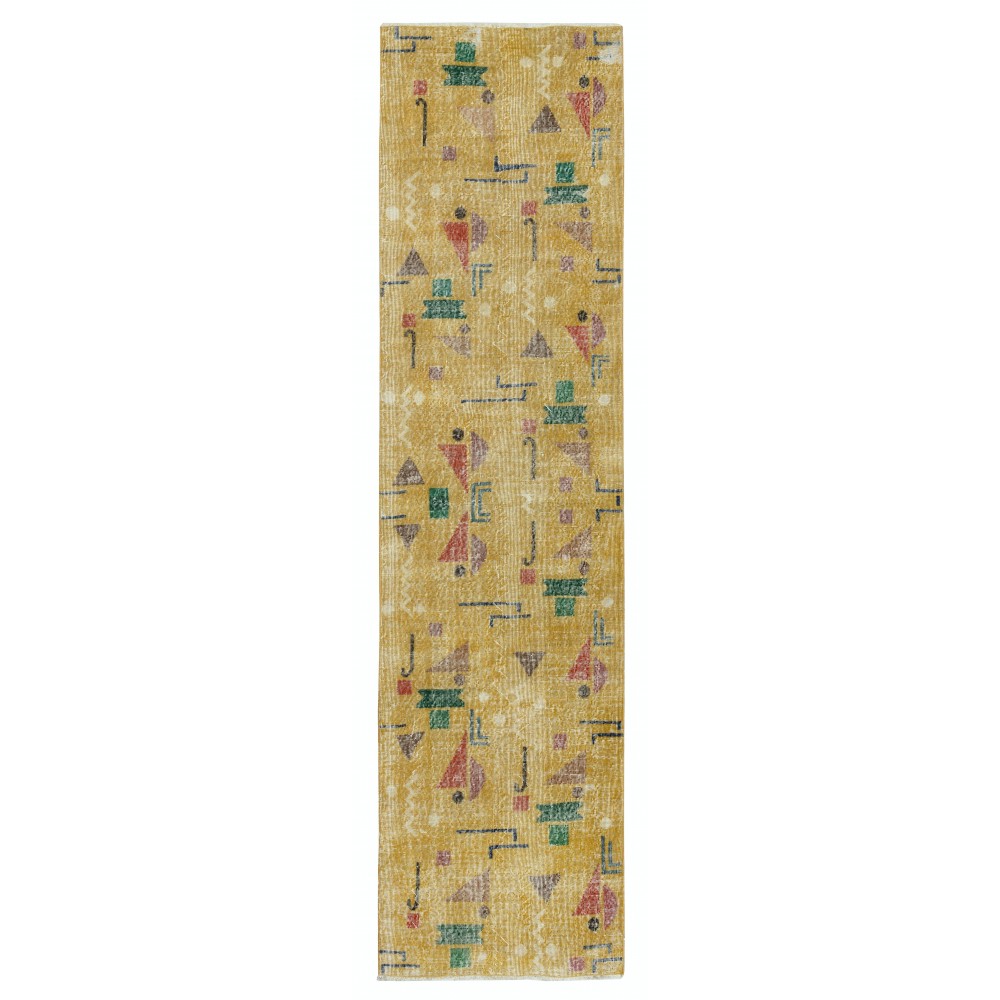 One of a pair of Rare Mid-Century Modern Rug Runners designed by late Artist Zeki Muren