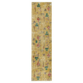 One of a pair of Rare Mid-Century Modern Rug Runners designed by late Artist Zeki Muren