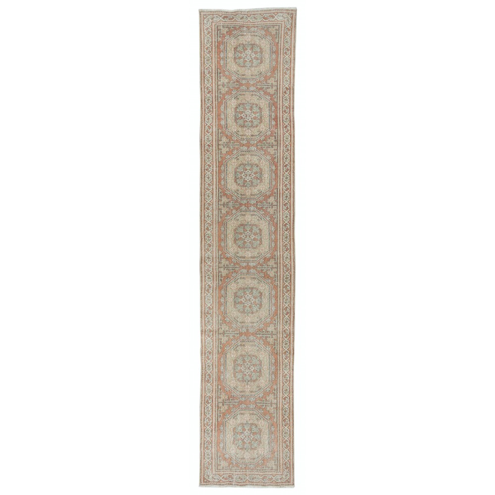 Vintage Runner Rug for Kitchen. Handmade Hallway Rug. Turkish Stair Rug. Narrow Corridor Rug