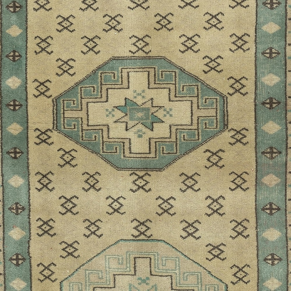 Mid-Century Handmade Turkish Accent Rug Made of Wool
