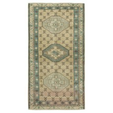 Mid-Century Handmade Turkish Accent Rug Made of Wool