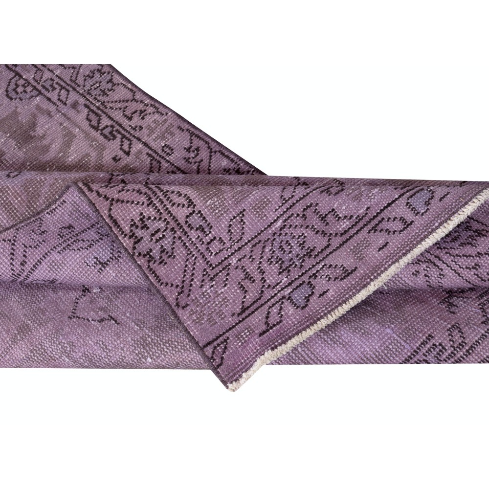 Purple Color Handmade Hallway Runner. Kitchen Rug. Floral Patterned Corridor Rug. Modern Stair Rug