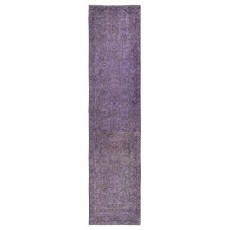 Purple Color Handmade Hallway Runner. Kitchen Rug. Floral Patterned Corridor Rug. Modern Stair Rug