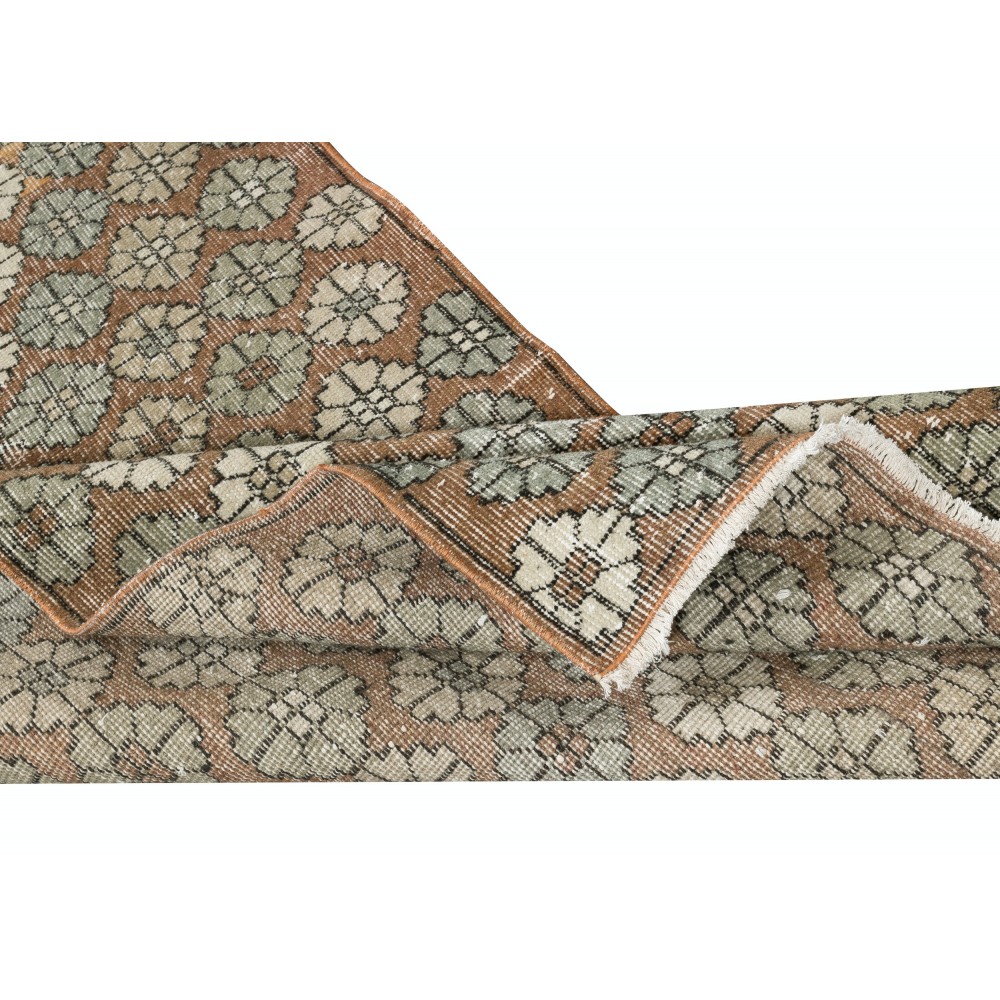 Vintage Runner Rug for Kitchen. Handmade Hallway Rug. Floral Pattern Stair Rug. Corridor Rug