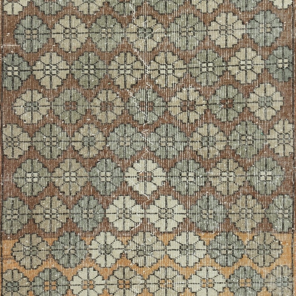 Vintage Runner Rug for Kitchen. Handmade Hallway Rug. Floral Pattern Stair Rug. Corridor Rug