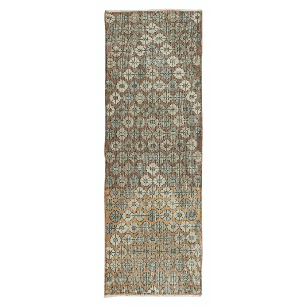 Vintage Runner Rug for Kitchen. Handmade Hallway Rug. Floral Pattern Stair Rug. Corridor Rug