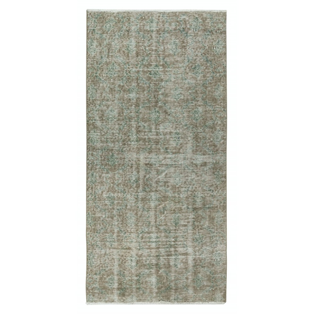 Vintage Handmade Turkish Accent Rug in Brown Color
