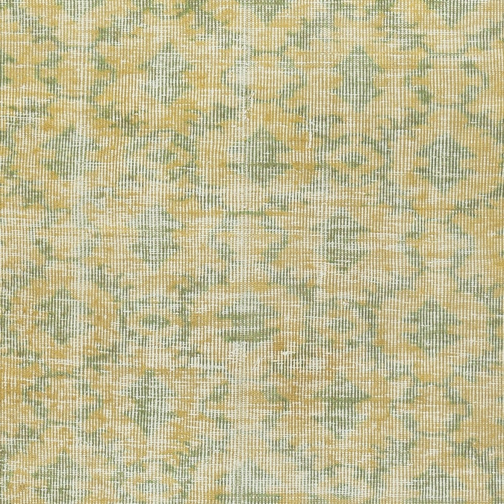 Yellow Color Handmade Turkish Wool Rug with Floral Design
