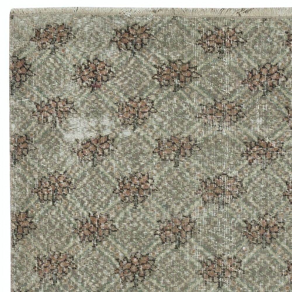 Handmade Turkish Accent Rug for Kitchen. Vintage Small Rug for Entryway or Bedroom