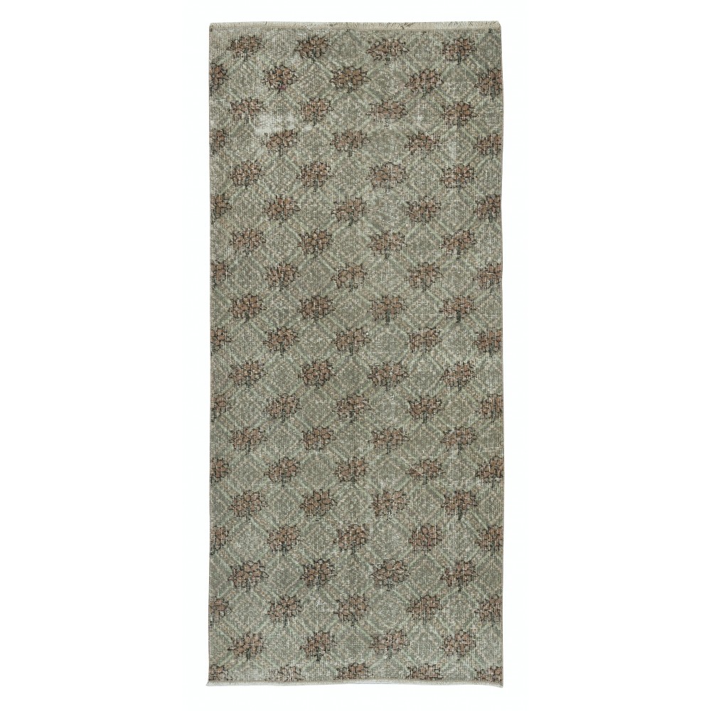 Handmade Turkish Accent Rug for Kitchen. Vintage Small Rug for Entryway or Bedroom