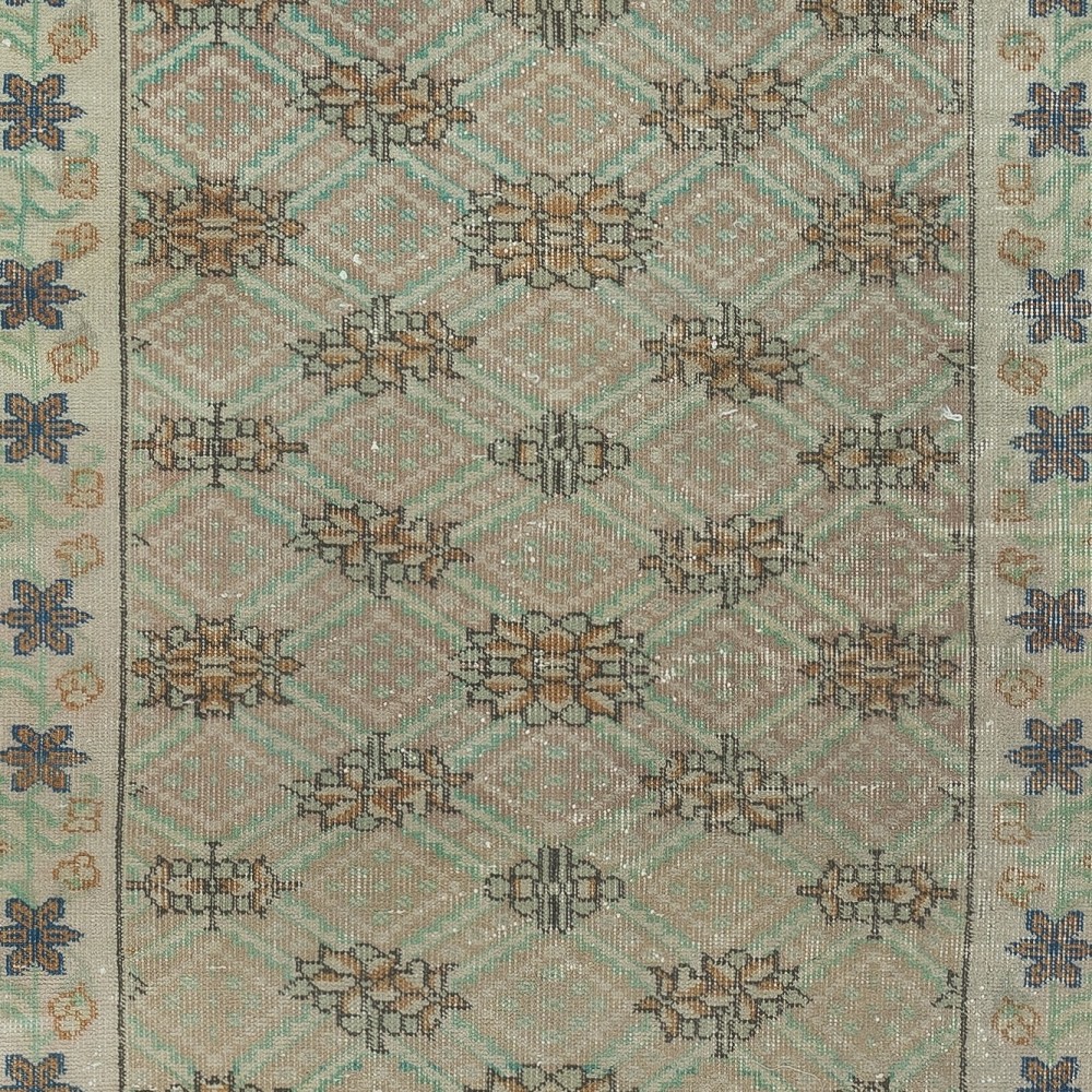 Handmade Turkish Accent Rug for Kitchen. Vintage Small Rug for Entryway or Bedroom