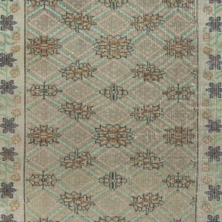 Handmade Turkish Accent Rug for Kitchen. Vintage Small Rug for Entryway or Bedroom