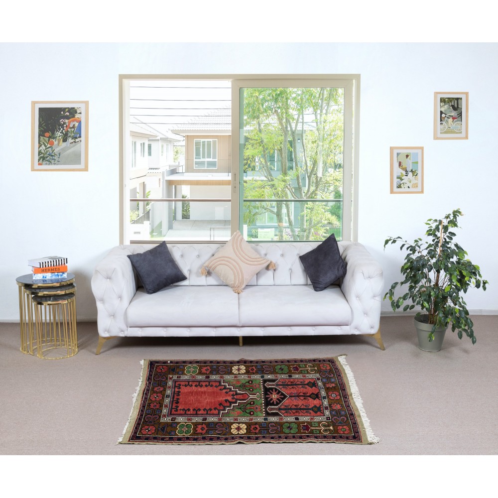 Handmade Turkish Prayer Rug. Islamic Prayer Rug. Luxury Prayer Mat. 100% Wool
