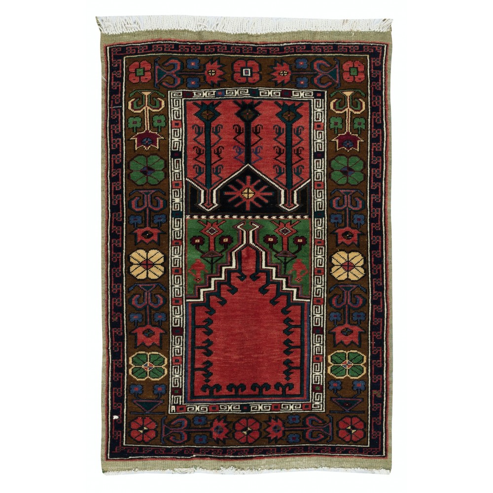 Handmade Turkish Prayer Rug. Islamic Prayer Rug. Luxury Prayer Mat. 100% Wool