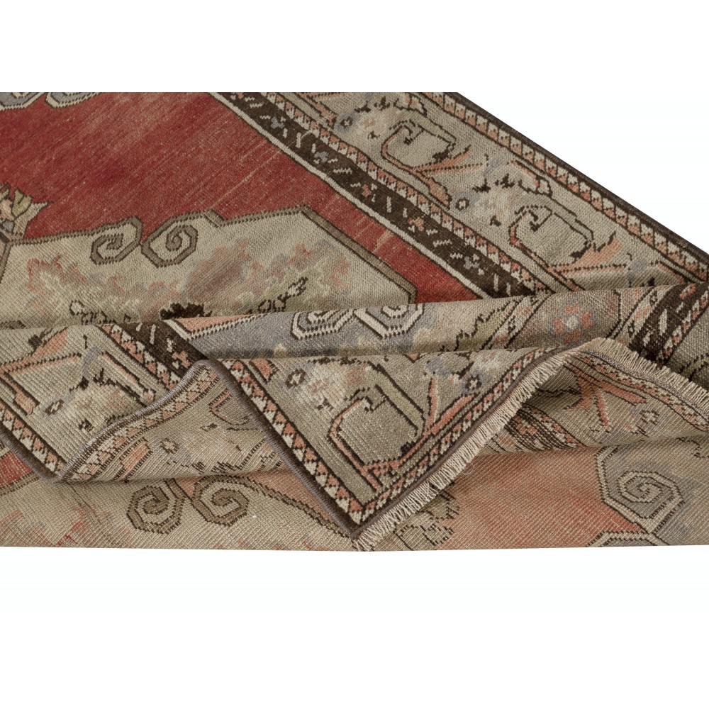 One of a pair Vintage Handmade Turkish Area Rug, 100% Wool
