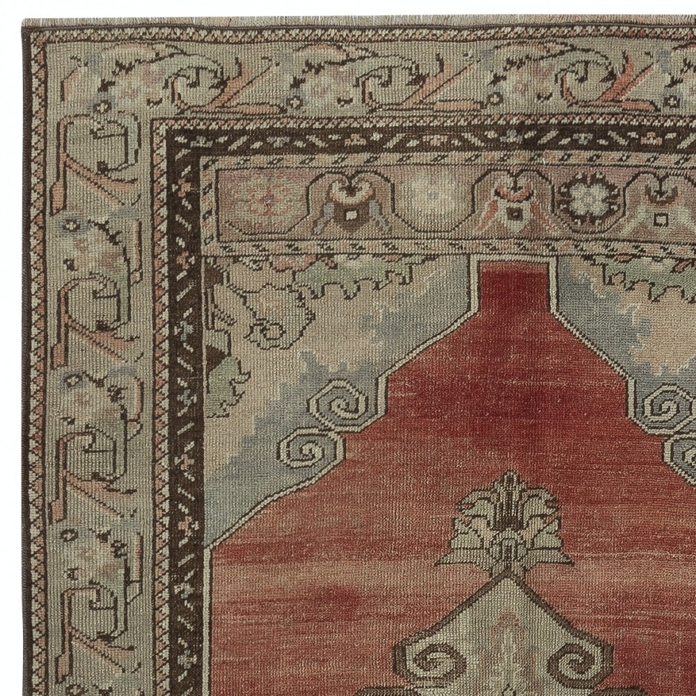 One of a pair Vintage Handmade Turkish Area Rug, 100% Wool