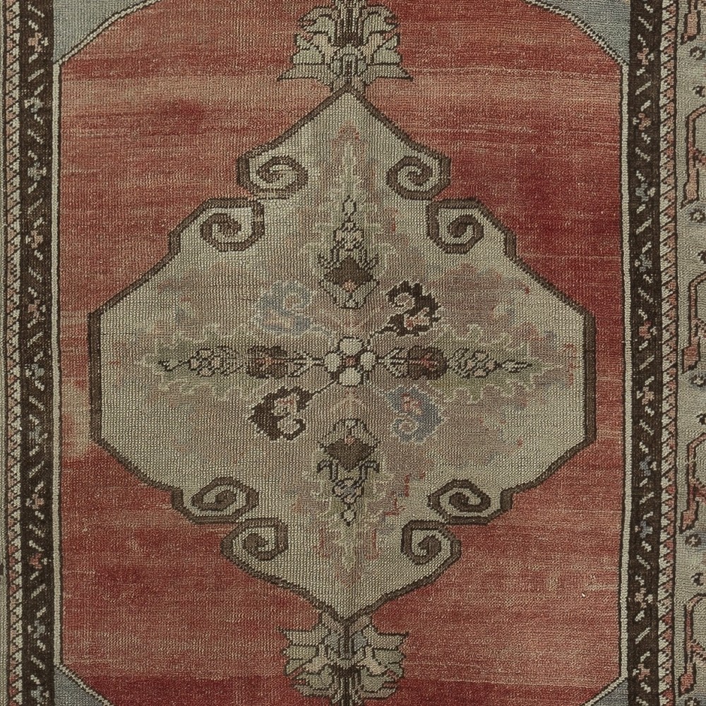 One of a pair Vintage Handmade Turkish Area Rug, 100% Wool