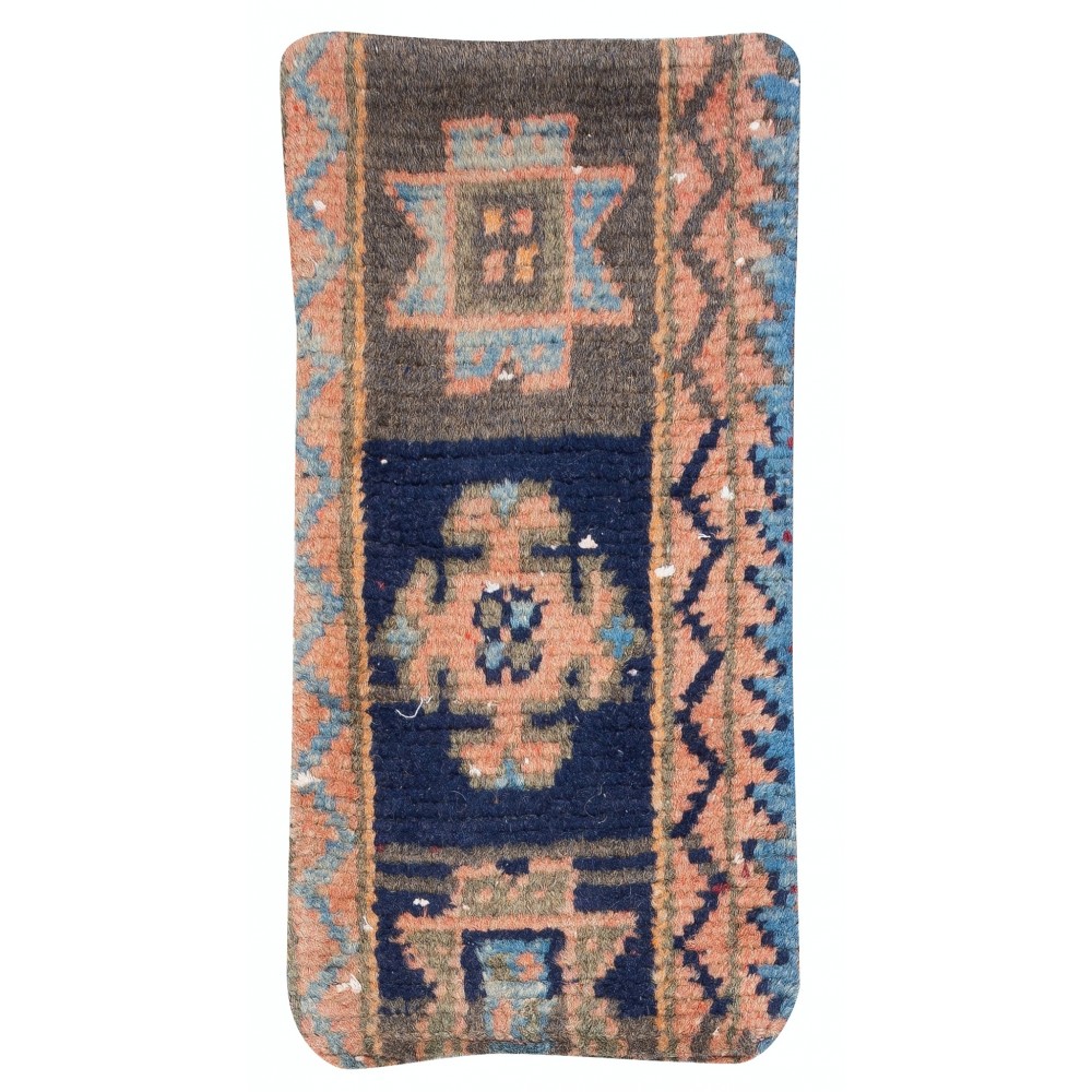 One-of-a-Kind Turkish Rug Pillow. Handknotted Wool Rug Cushion. Vintage Toss Pillow