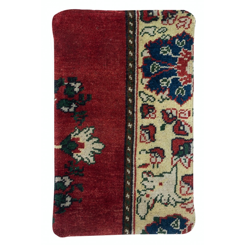 Handknotted Turkish Wool Cushion Cover. Rug Throw Pillow. Home Gift. Vintage Toss Pillow
