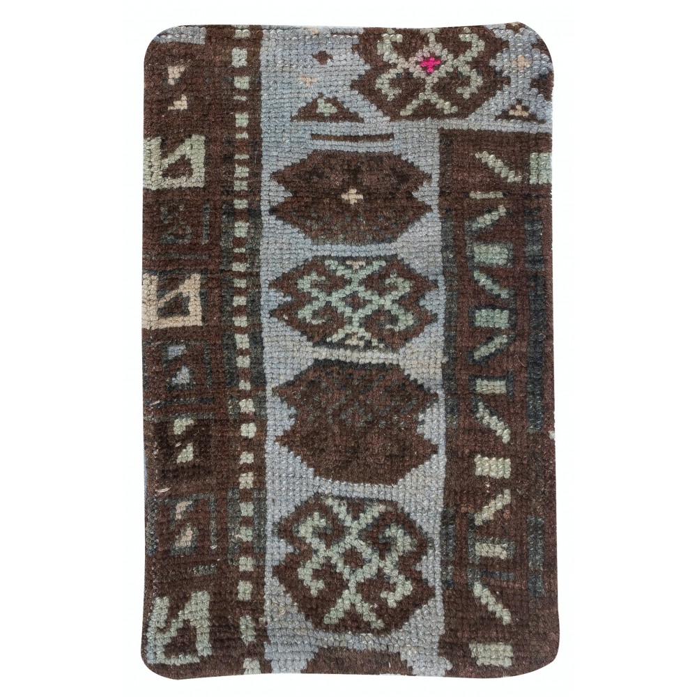 Handknotted Turkish Wool Cushion Cover. Rug Throw Pillow. Home Gift. Vintage Toss Pillow