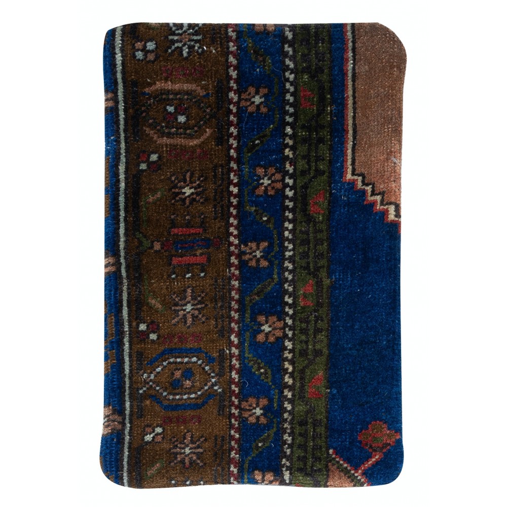 Authentic Turkish Wool Cushion Cover. Handknotted Rug Pillow. Rustic Decor. Vintage Throw Pillow