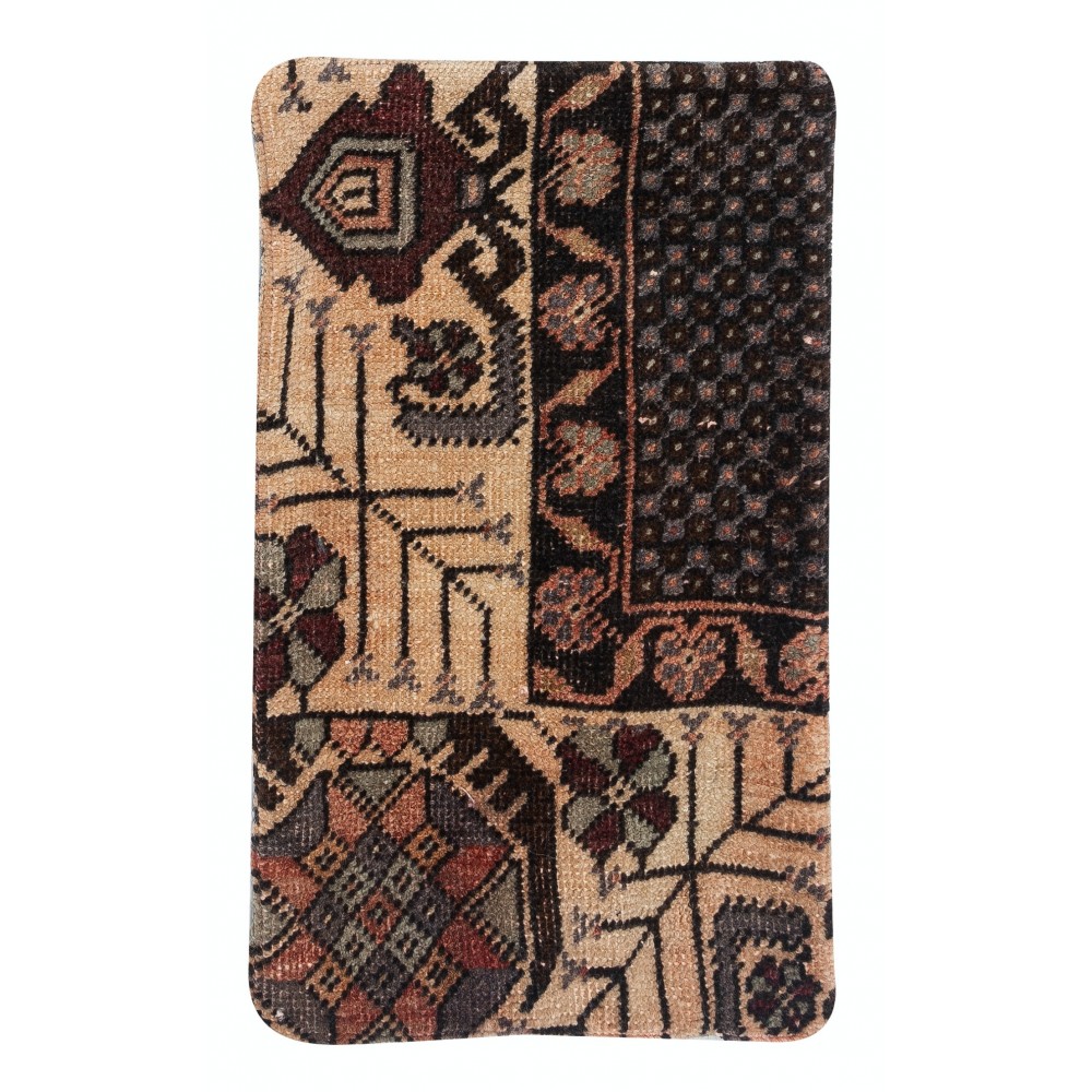 Vintage Wool Cushion. Handknotted Rug Pillow. Ethnic Home Decor. Turkish Throw Pillow