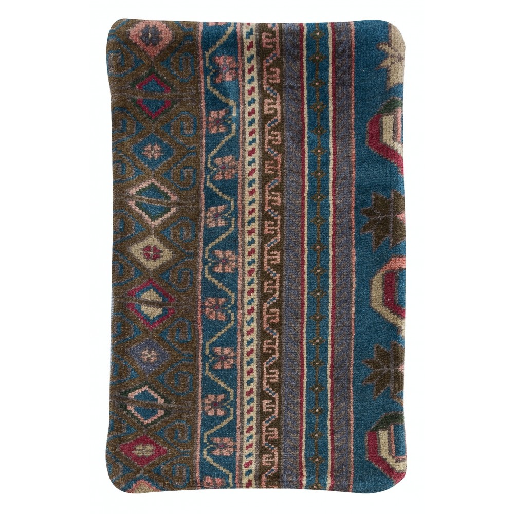 Handmade Turkish Wool Rug Cushion. Bohemian Home Decor. Vintage Toss Pillow Cover
